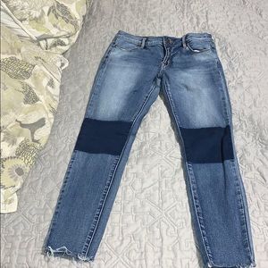 Pacsun Skinny Acid Wash Jeans With Frayed Bottom